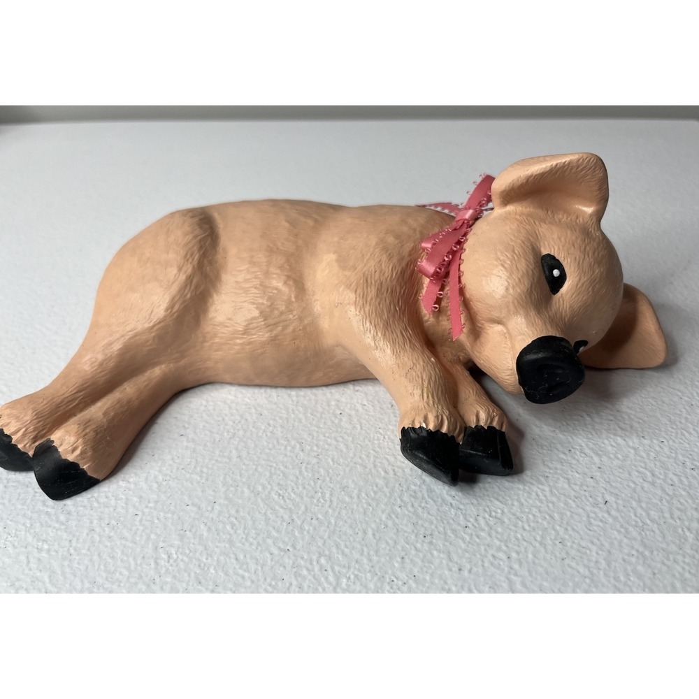 Vtg Ceramic Pig‎ Pink With A Bow Kitchen House Decor Wall Hanging